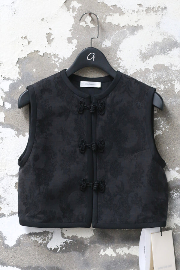 INTO THE EAST 25 Autumn/Winter Dark Jacquard Tassel Lace-Up Jacket/Vest/Shorts ITE-E1DGAW026BL20VE-HEI Vest (E1DGAW027BL20JK)